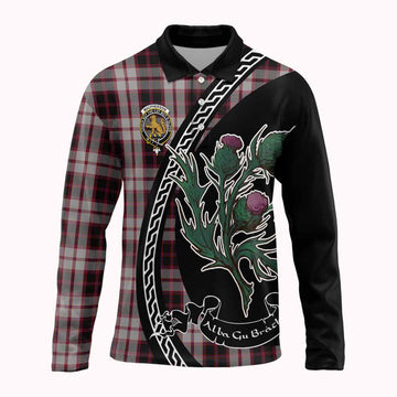 MacPherson (McPherson) Family Crest Tartan Long Sleeve Polo Shirt Alba Thistle Inspired