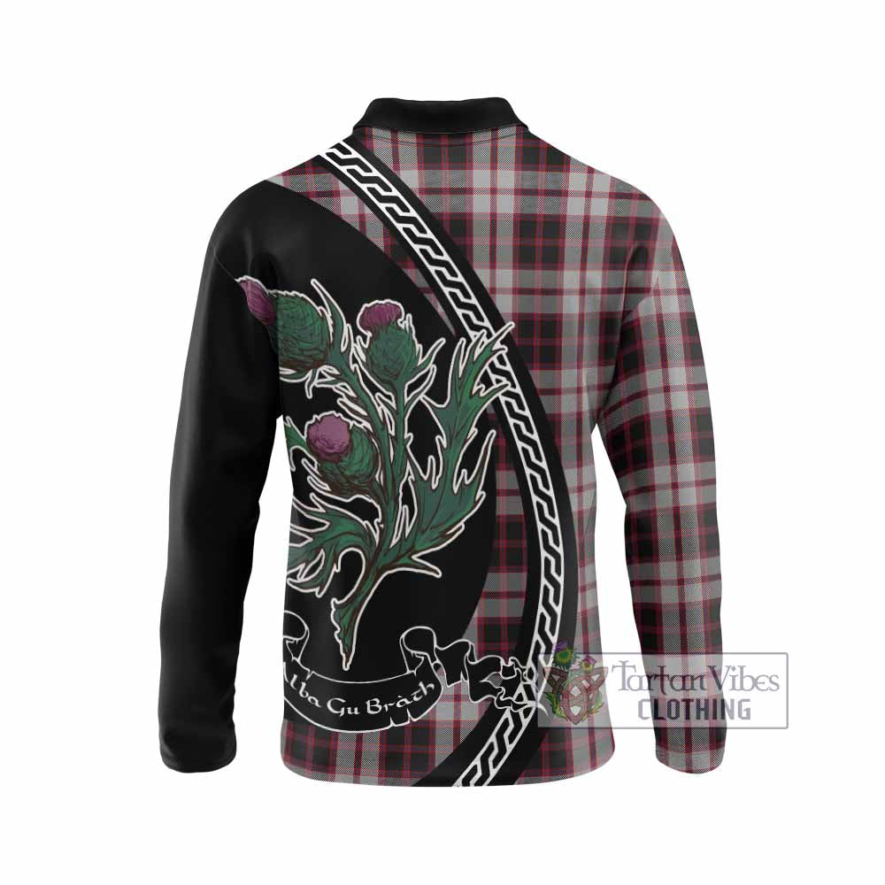 MacPherson (McPherson) Family Crest Tartan Long Sleeve Polo Shirt Alba Thistle Inspired - Tartan Vibes Clothing