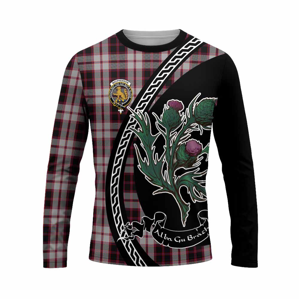 MacPherson (McPherson) Family Crest Tartan Long Sleeve T-Shirt Alba Thistle Inspired - Tartan Vibes Clothing