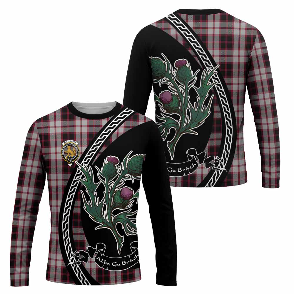 MacPherson (McPherson) Family Crest Tartan Long Sleeve T-Shirt Alba Thistle Inspired - Tartan Vibes Clothing