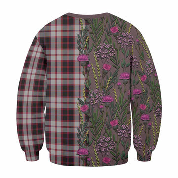 MacPherson (McPherson) Family Crest Tartan Sweatshirt Scottish Thistle Flower Pattern Half Style