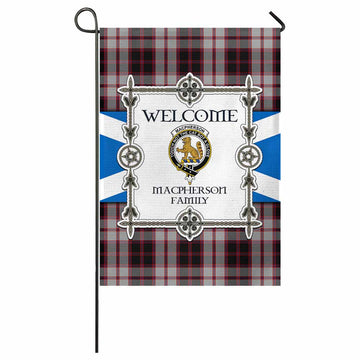 MacPherson (McPherson) Family Crest Tartan Welcome Garden Flag Saltire Harmony Style