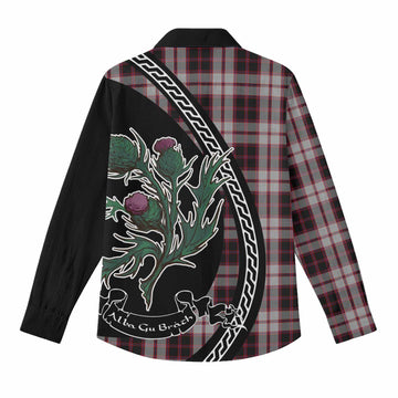 MacPherson (McPherson) Family Crest Tartan Women Casual Shirt Alba Thistle Inspired - Tartan Vibes Clothing