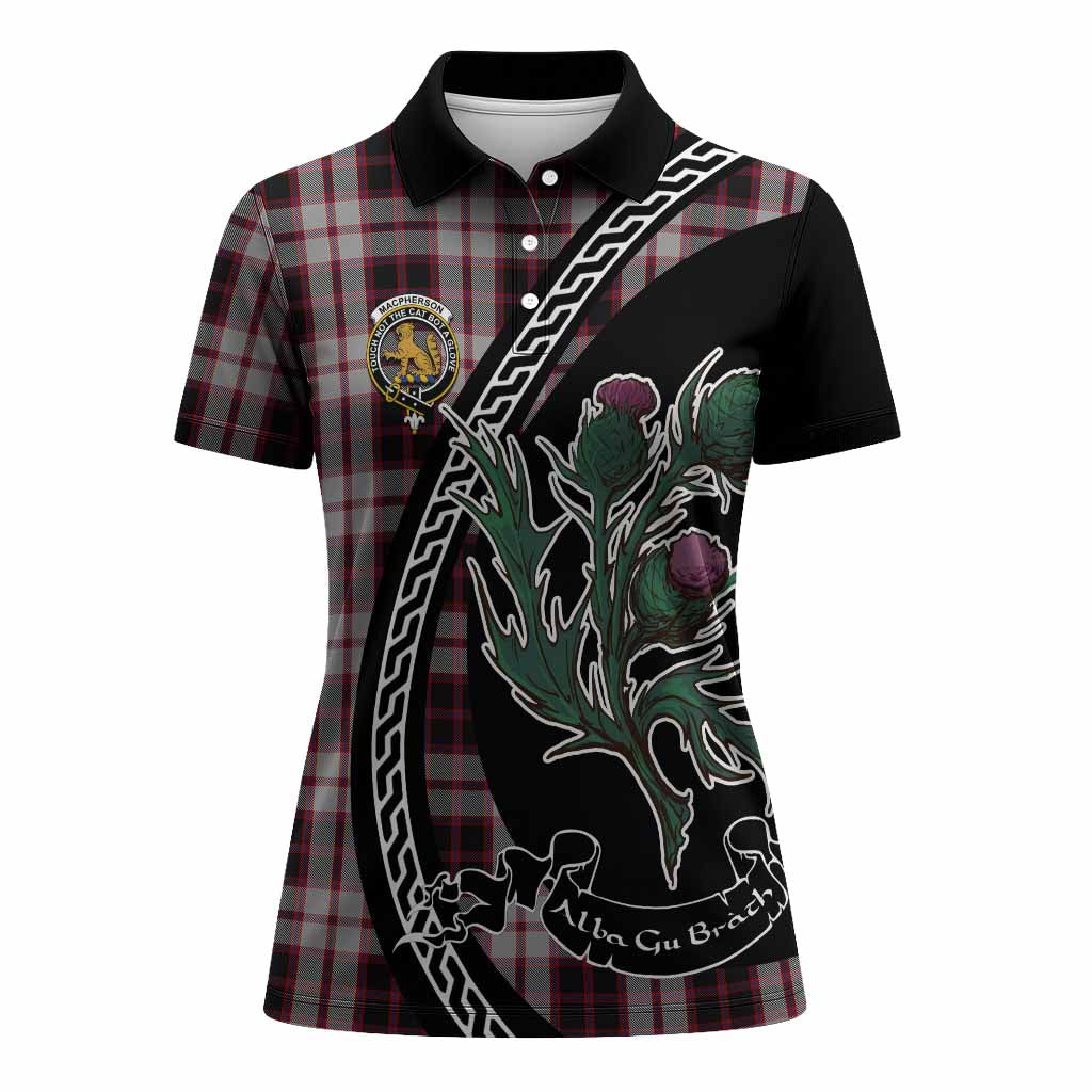 MacPherson (McPherson) Family Crest Tartan Women Polo Shirt Alba Thistle Inspired - Tartan Vibes Clothing