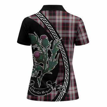 MacPherson (McPherson) Family Crest Tartan Women Polo Shirt Alba Thistle Inspired