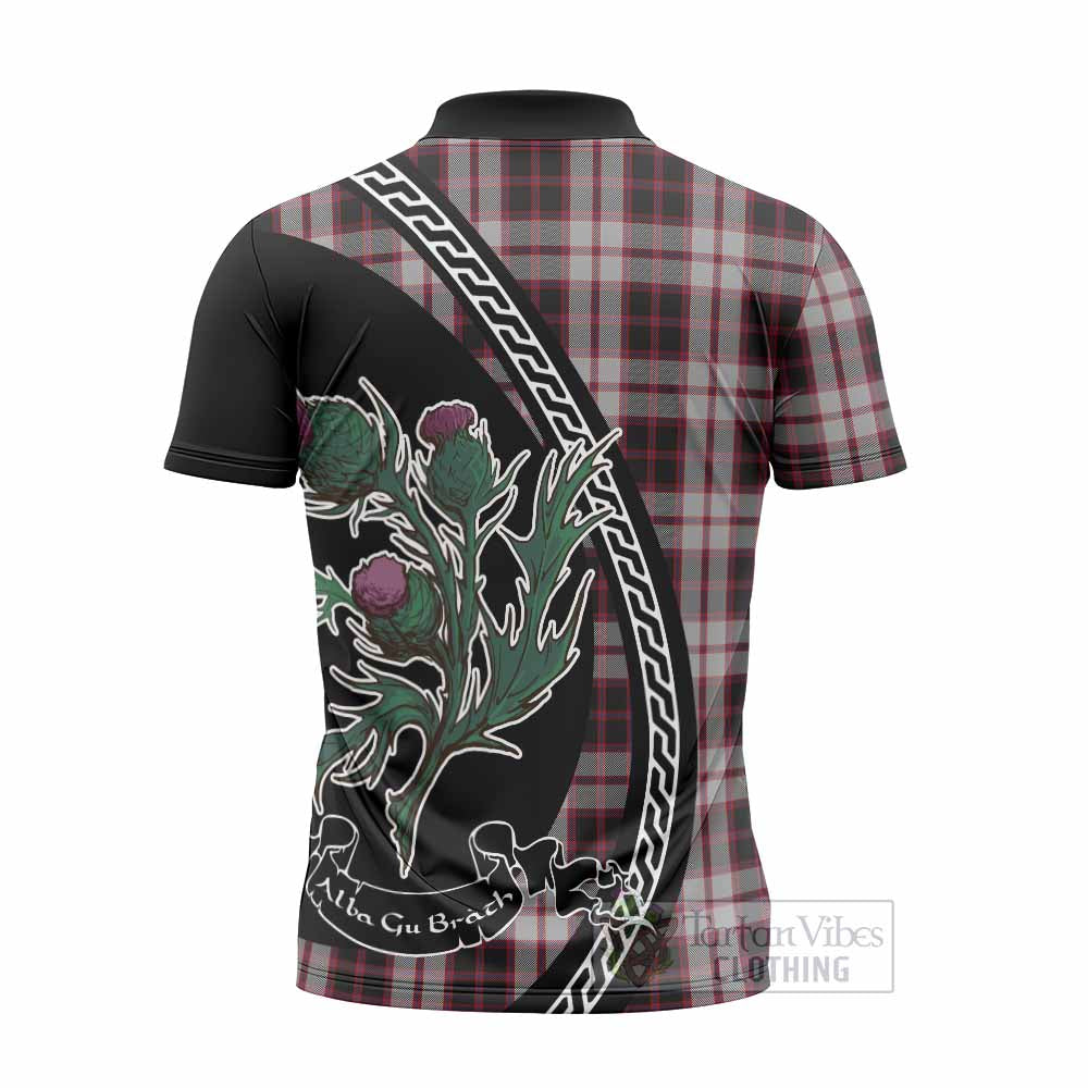 MacPherson (McPherson) Family Crest Tartan Zipper Polo Shirt Alba Thistle Inspired - Tartan Vibes Clothing