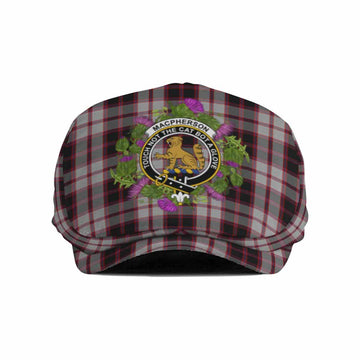 MacPherson (McPherson) Scotland Tartan Crest Thistle Heritage Flat Cap, Jeff Cap