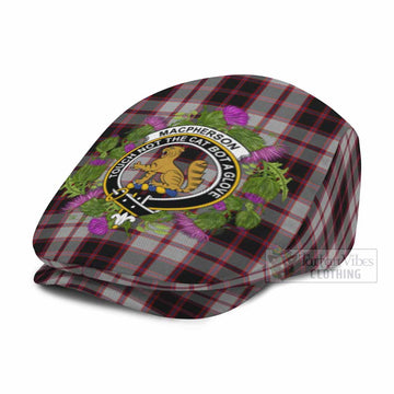 MacPherson (McPherson) Scotland Tartan Crest Thistle Heritage Flat Cap, Jeff Cap