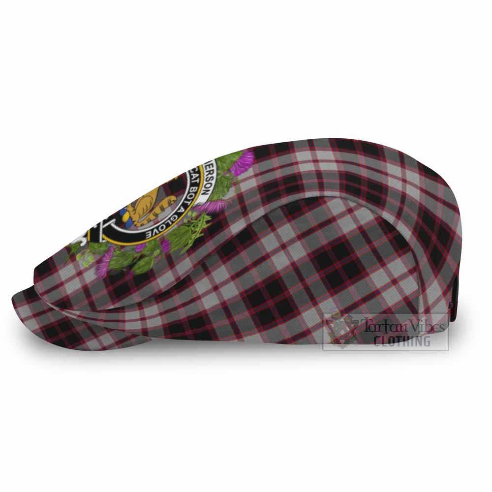 MacPherson (McPherson) Scotland Tartan Crest Thistle Heritage Flat Cap, Jeff Cap - Tartan Vibes Clothing