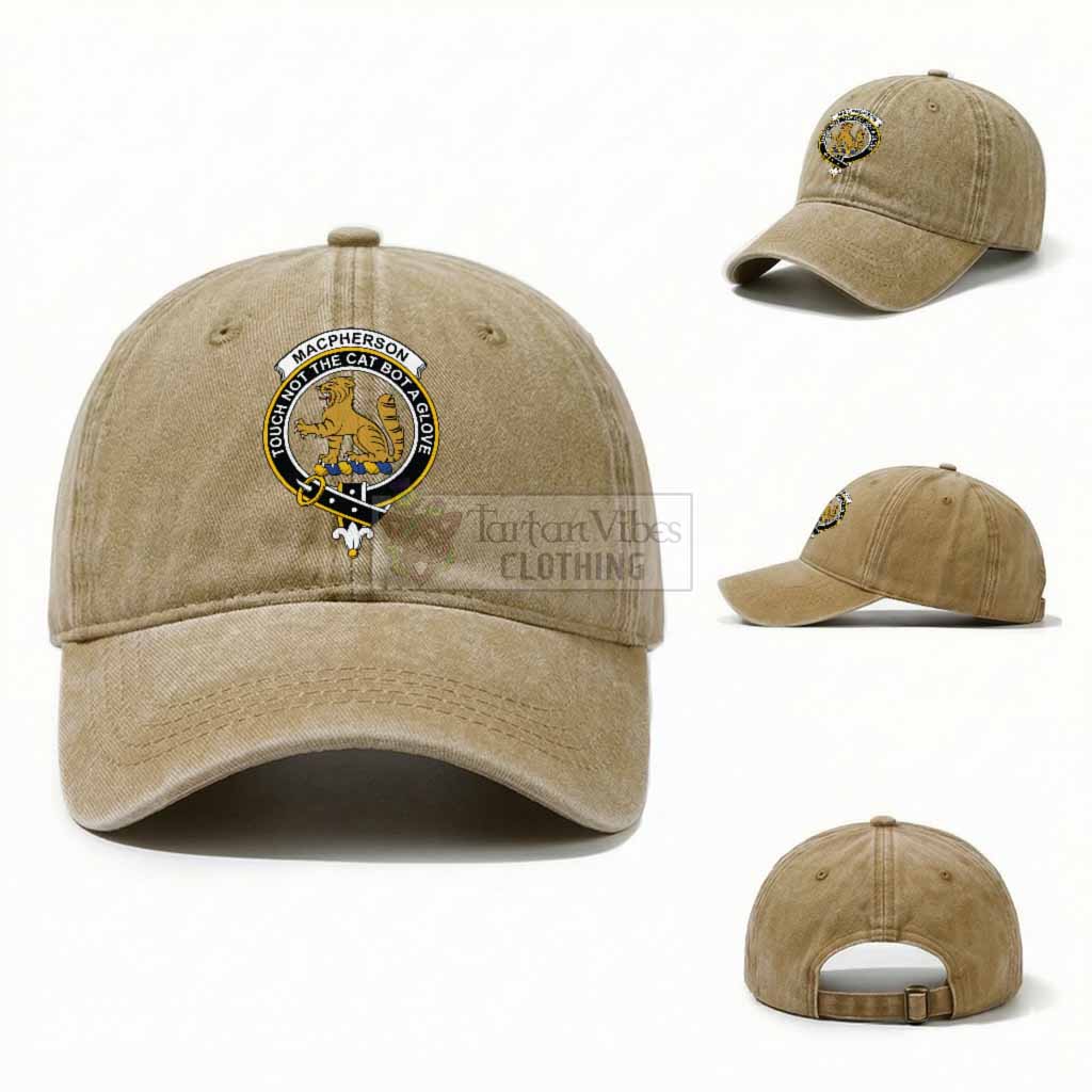 MacPherson (McPherson) Scottish Clan Crest Washed Baseball Cap
