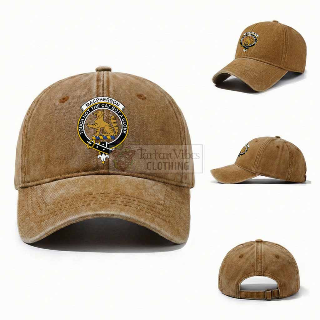 MacPherson (McPherson) Scottish Clan Crest Washed Baseball Cap