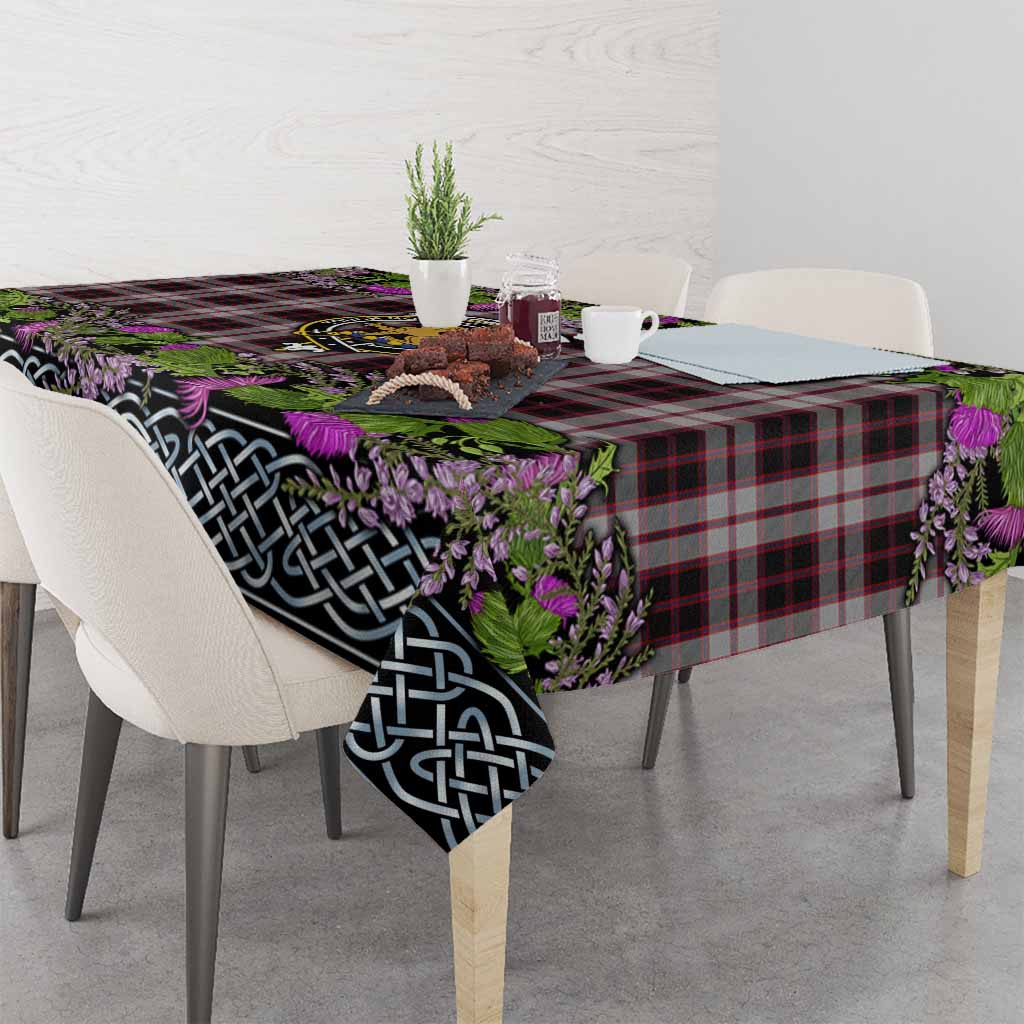 MacPherson (McPherson) Scottish Fraoch Thistle Tartan Tablecloth Celtic Cross - Tartan Vibes Clothing
