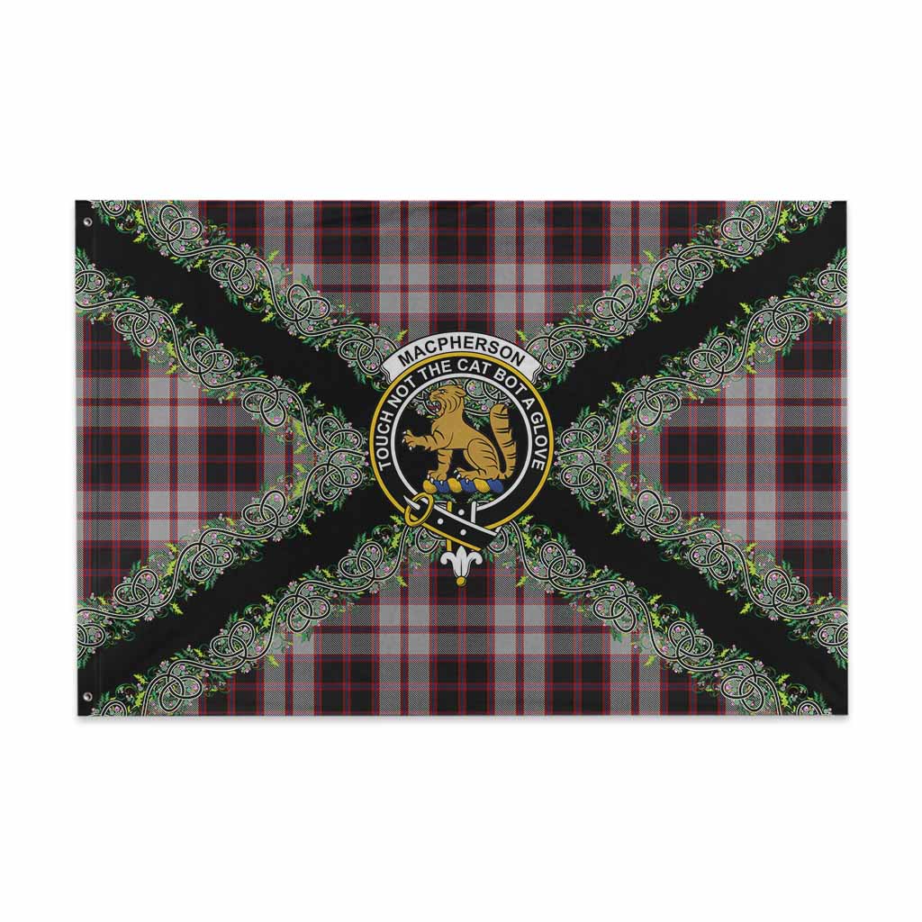 MacPherson (McPherson) Scottish Tartan Crest House Flag Thistle Celtic Knotwork Heritage Art