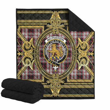 MacPherson (McPherson) Scottish Tartan Crest Premium Quilt Royal Stylized