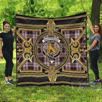 MacPherson (McPherson) Scottish Tartan Crest Premium Quilt Royal Stylized