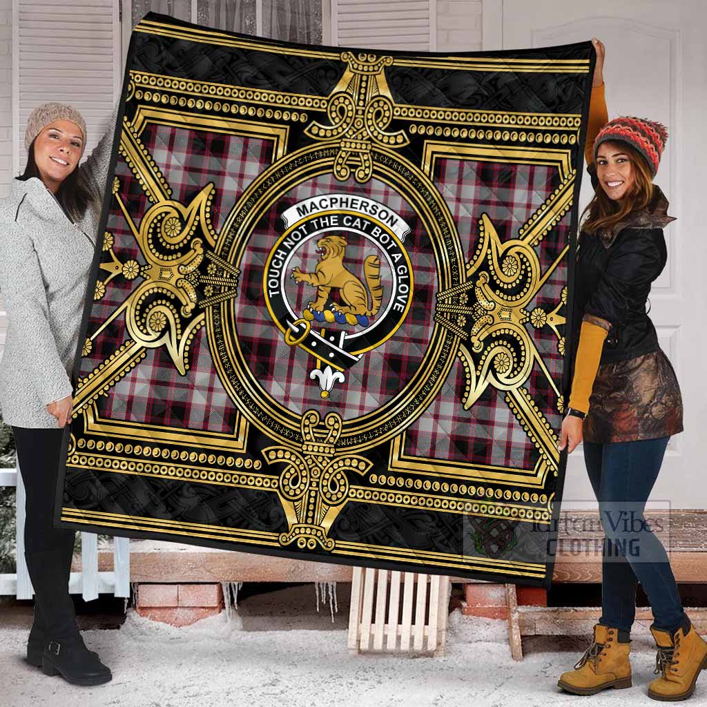 MacPherson (McPherson) Scottish Tartan Crest Premium Quilt Royal Stylized - Tartan Vibes Clothing