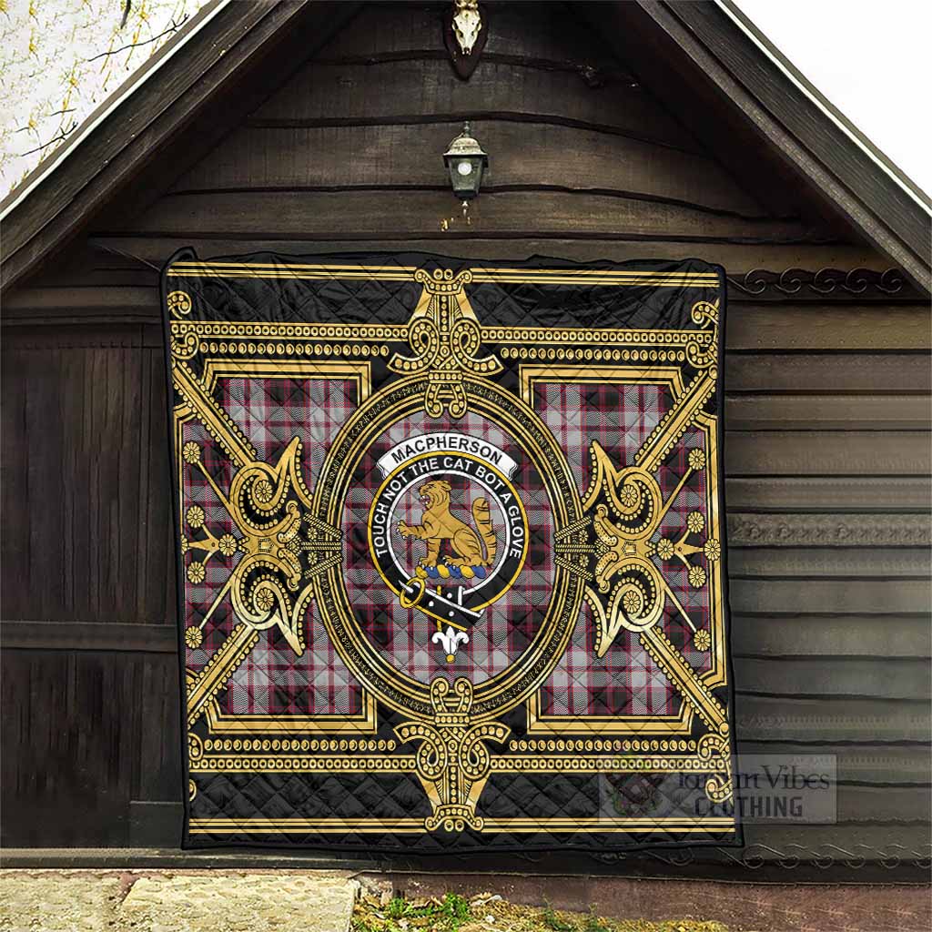 MacPherson (McPherson) Scottish Tartan Crest Premium Quilt Royal Stylized - Tartan Vibes Clothing