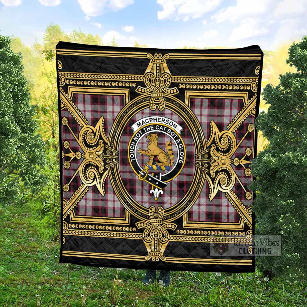 MacPherson (McPherson) Scottish Tartan Crest Premium Quilt Royal Stylized - Tartan Vibes Clothing