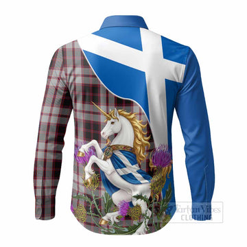 MacPherson (McPherson) Scottish Tartan Crest Unicorn Heritage Long Sleeve Button Shirts - Tartan Vibes Clothing