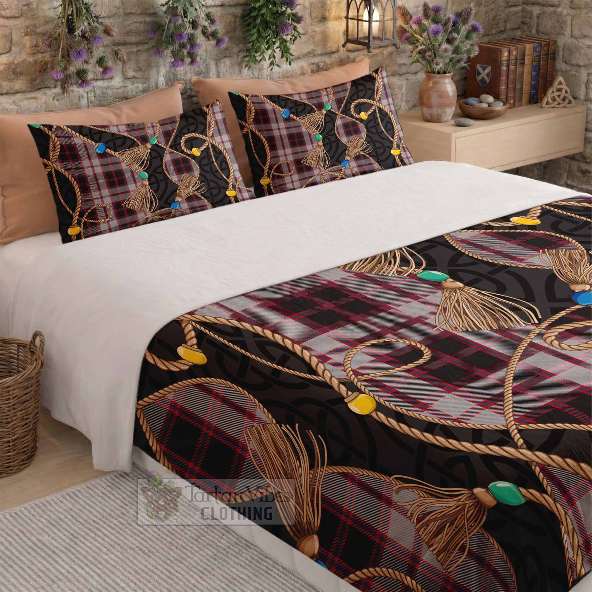 MacPherson (McPherson) Scottish Tartan Twisted Ropes Stylized Bedding Set - Tartan Vibes Clothing