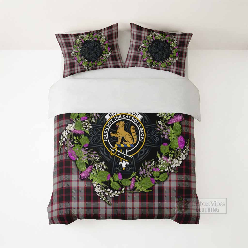 MacPherson (McPherson) Scottish Tartan White Heather With Thistle Bedding Set Beir Buaidh! - Tartan Vibes Clothing