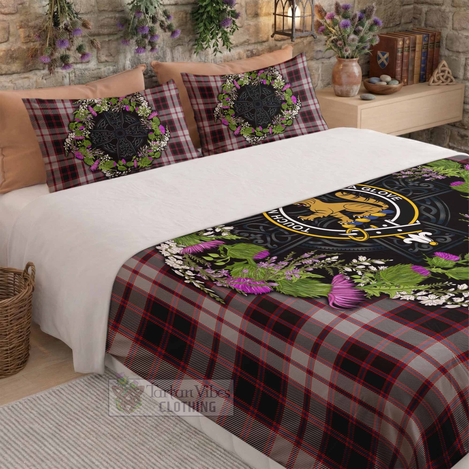 MacPherson (McPherson) Scottish Tartan White Heather With Thistle Bedding Set Beir Buaidh! - Tartan Vibes Clothing
