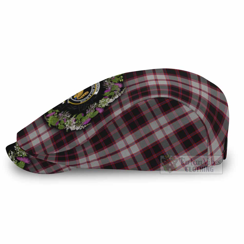 MacPherson (McPherson) Scottish Tartan White Heather With Thistle Flat Cap, Jeff Cap Beir Buaidh! - Tartan Vibes Clothing