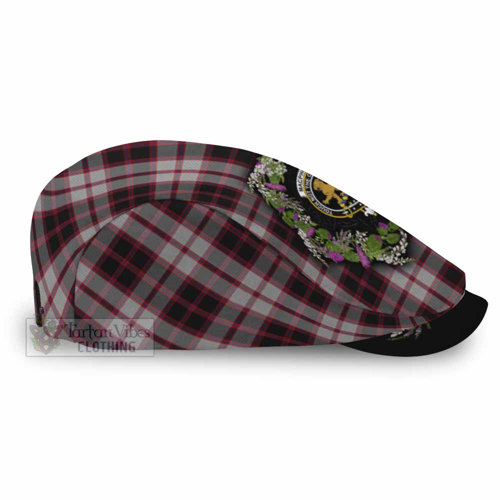 MacPherson (McPherson) Scottish Tartan White Heather With Thistle Flat Cap, Jeff Cap Beir Buaidh! - Tartan Vibes Clothing