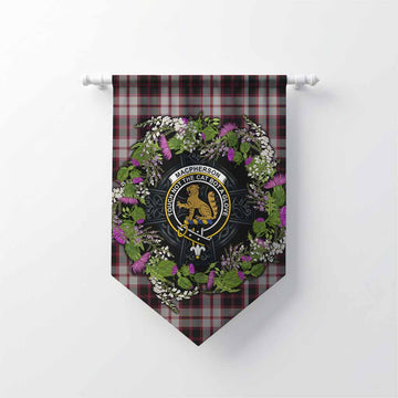 MacPherson (McPherson) Scottish Tartan White Heather With Thistle Gonfalon Beir Buaidh!
