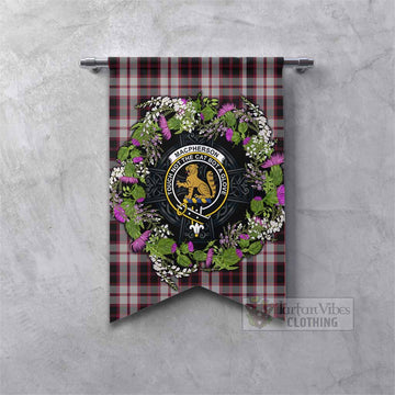 MacPherson (McPherson) Scottish Tartan White Heather With Thistle Gonfalon Beir Buaidh!