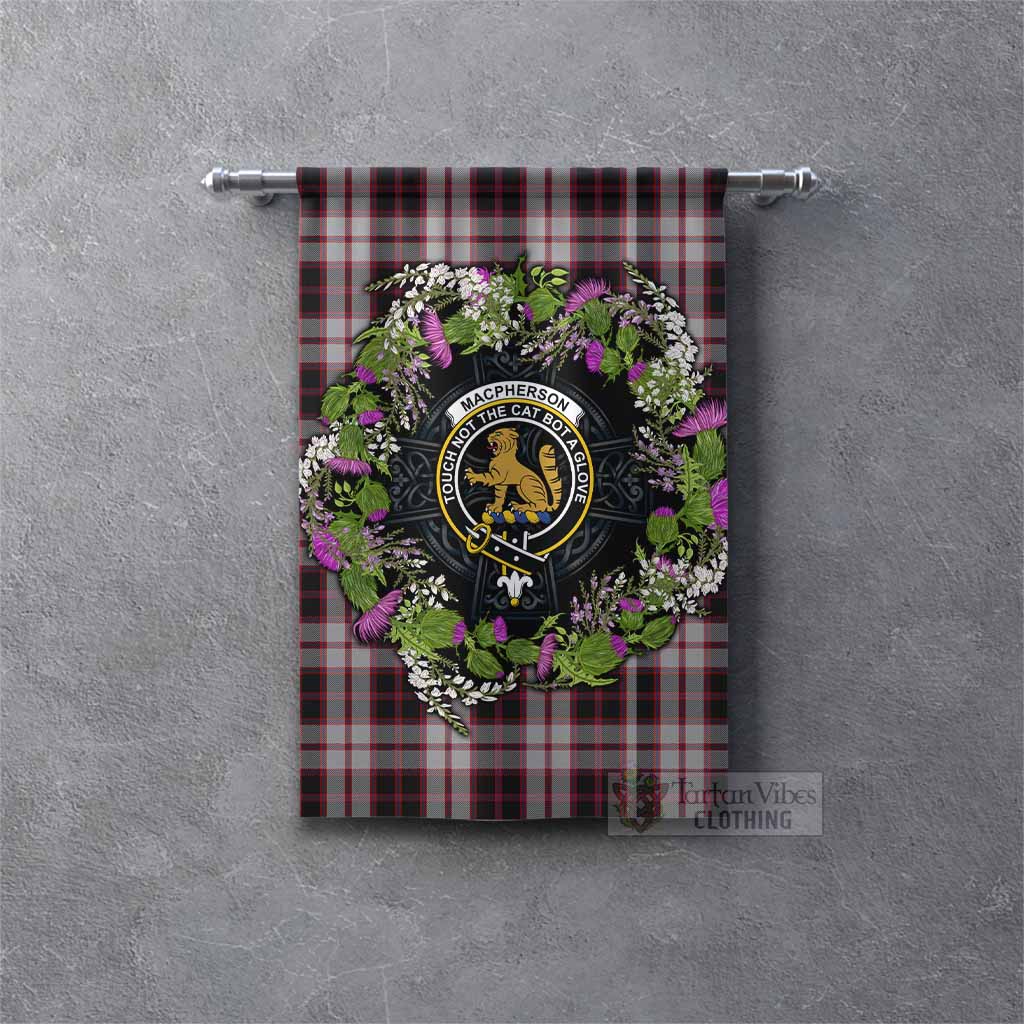 MacPherson (McPherson) Scottish Tartan White Heather With Thistle Gonfalon Beir Buaidh! Rectangle - Tartan Vibes Clothing