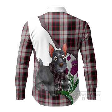 MacPherson (McPherson) Scottish Terrier Tartan Crest Long Sleeve Button Shirts Thistle Heritage Art