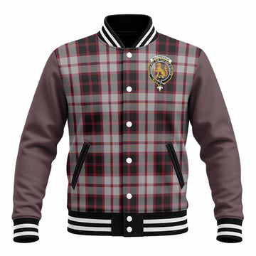 MacPherson (McPherson) Tartan Accent Baseball Jacket with Family Crest