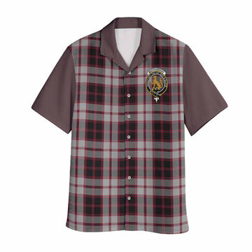 MacPherson (McPherson) Tartan Accent Hawaiian Shirt with Family Crest