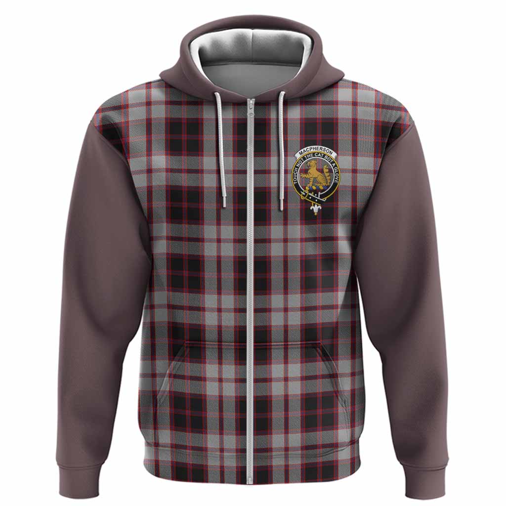 MacPherson (McPherson) Tartan Accent Hoodie with Family Crest