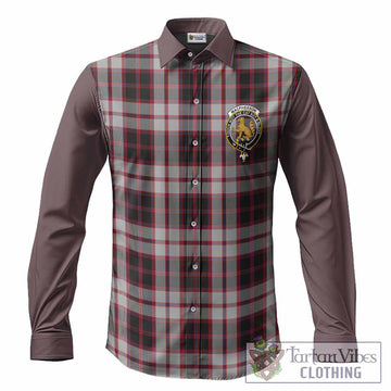 MacPherson (McPherson) Tartan Accent Long Sleeve Button Shirts with Family Crest