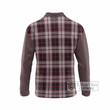 MacPherson (McPherson) Tartan Accent Long Sleeve Polo Shirt with Family Crest