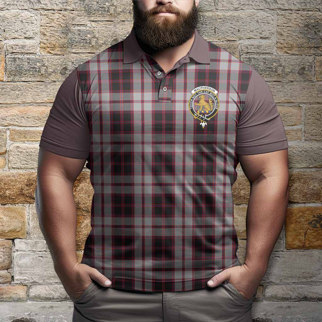MacPherson (McPherson) Tartan Accent Polo Shirt with Family Crest