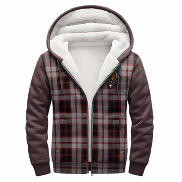 MacPherson (McPherson) Tartan Accent Sherpa Hoodie with Family Crest
