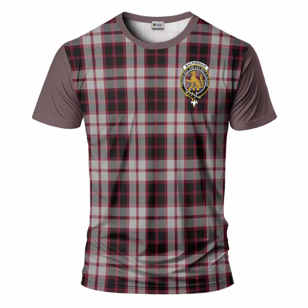 MacPherson (McPherson) Tartan Accent T-Shirt with Family Crest
