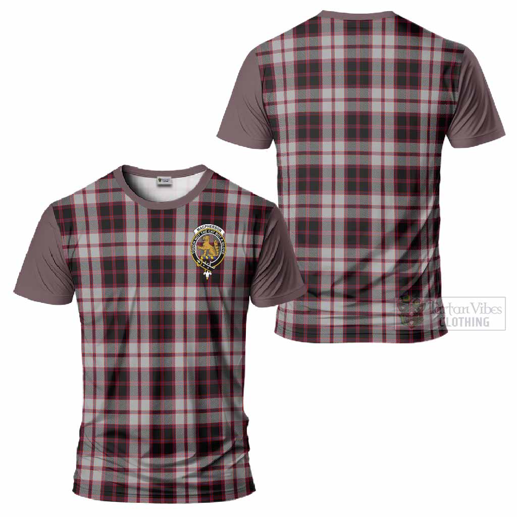 MacPherson (McPherson) Tartan Accent T-Shirt with Family Crest