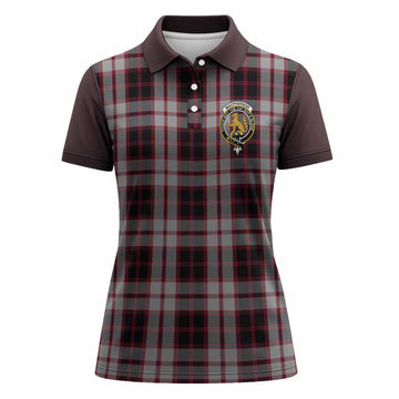 MacPherson (McPherson) Tartan Accent Women Polo Shirt with Family Crest