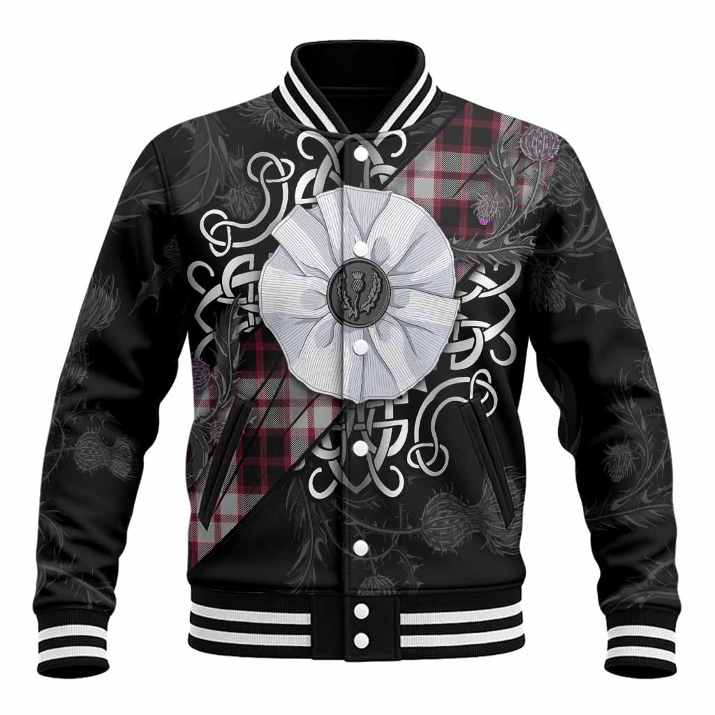 MacPherson (McPherson) Tartan Baseball Jacket Jacobite White Rose Unisex - Tartan Vibes Clothing