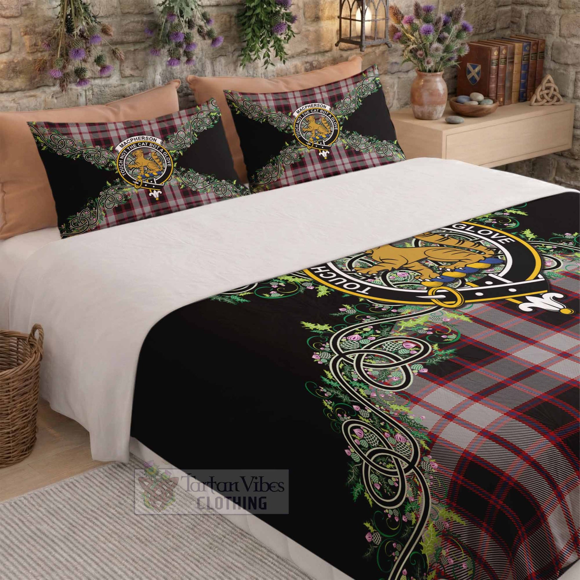 MacPherson (McPherson) Tartan Bedding Set Thistle Scottish Spirit - Tartan Vibes Clothing