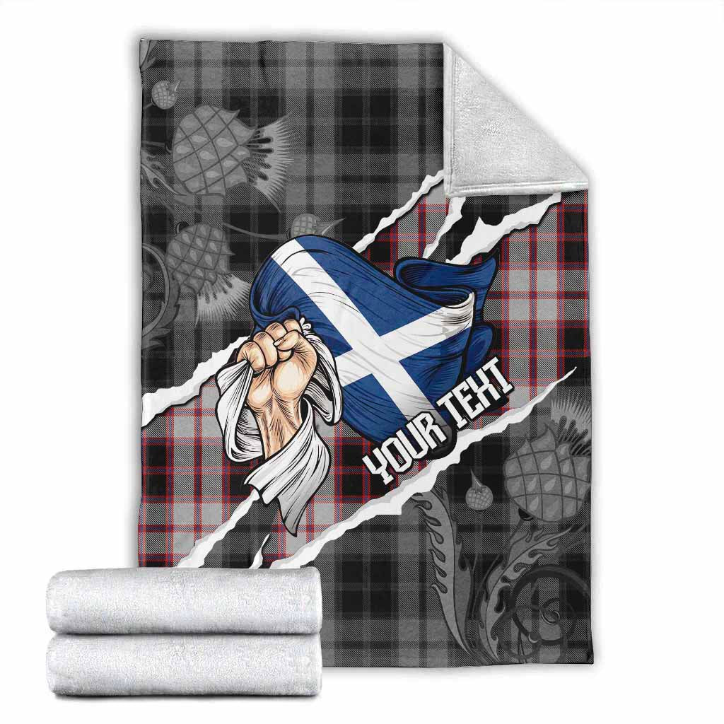 MacPherson (McPherson) Tartan Blanket Hands with Scotland National Flags