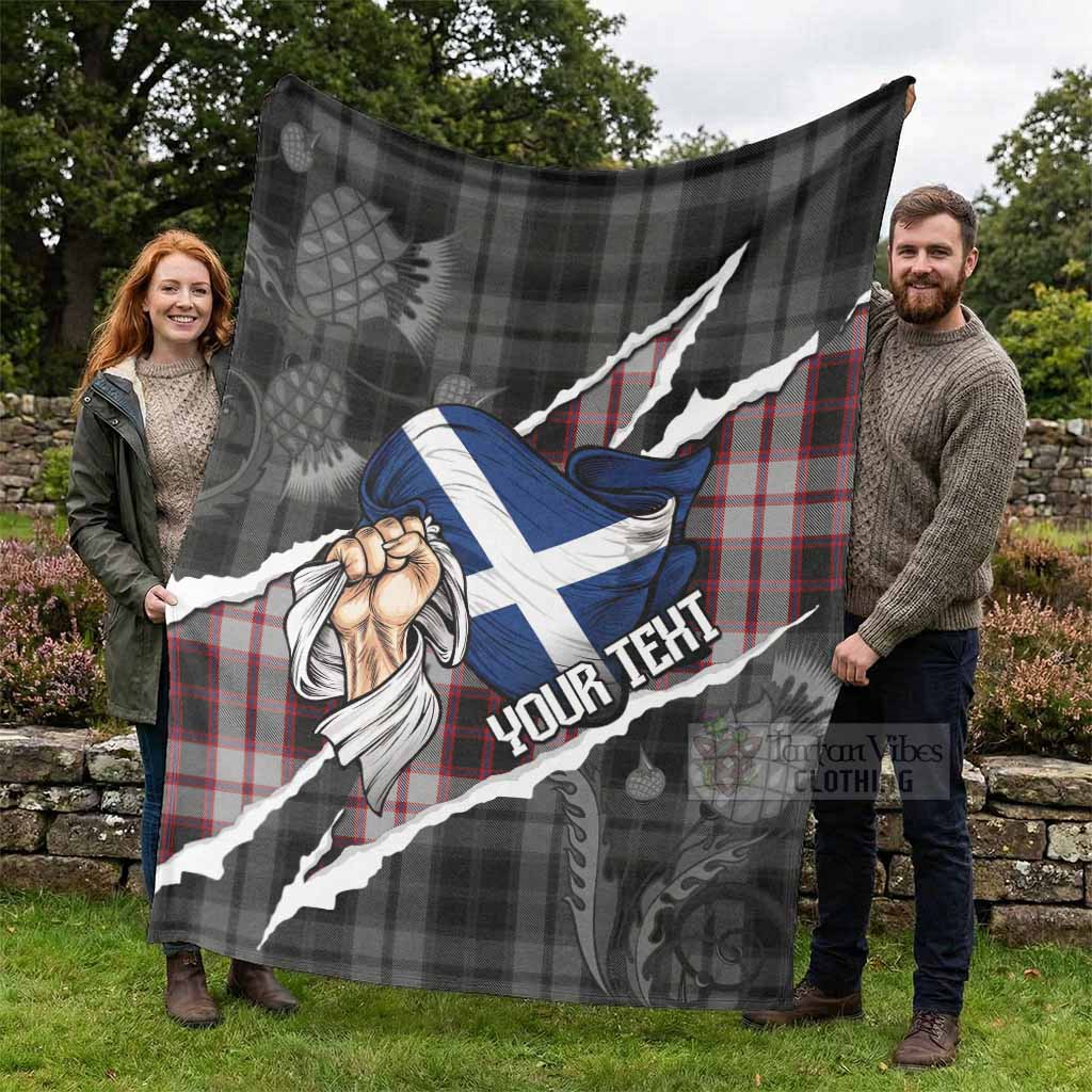 MacPherson (McPherson) Tartan Blanket Hands with Scotland National Flags