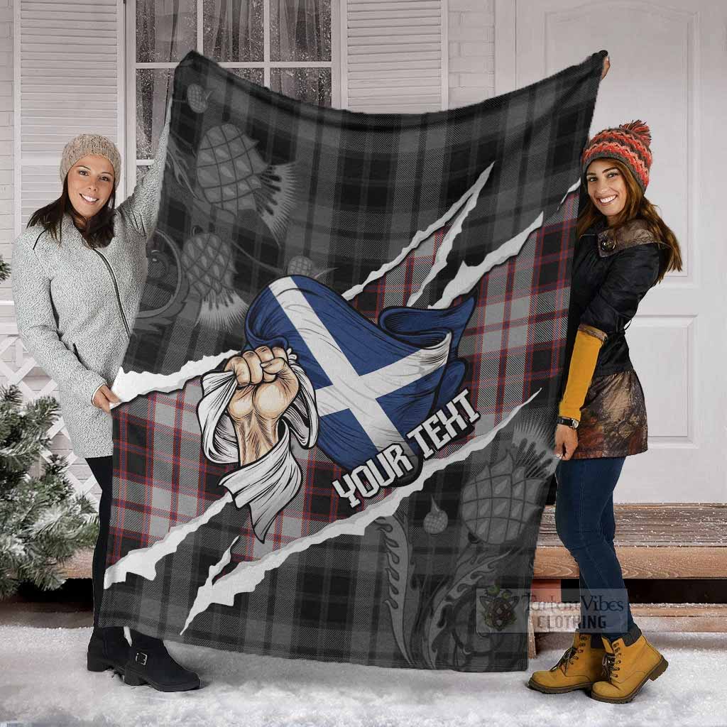 MacPherson (McPherson) Tartan Blanket Hands with Scotland National Flags