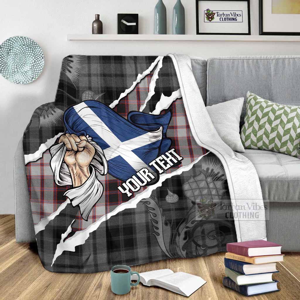 MacPherson (McPherson) Tartan Blanket Hands with Scotland National Flags