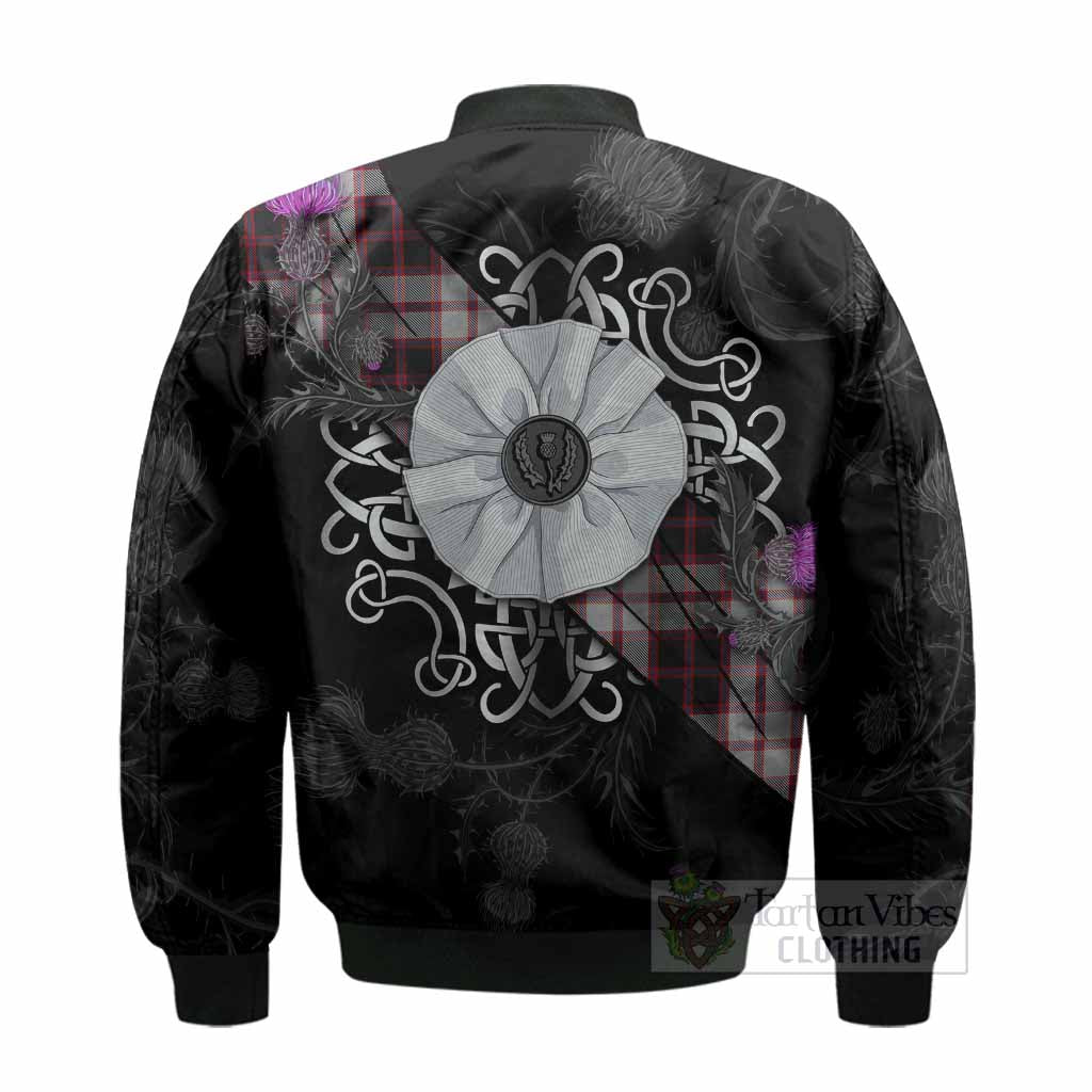 MacPherson (McPherson) Tartan Bomber Jacket Jacobite White Rose - Tartan Vibes Clothing