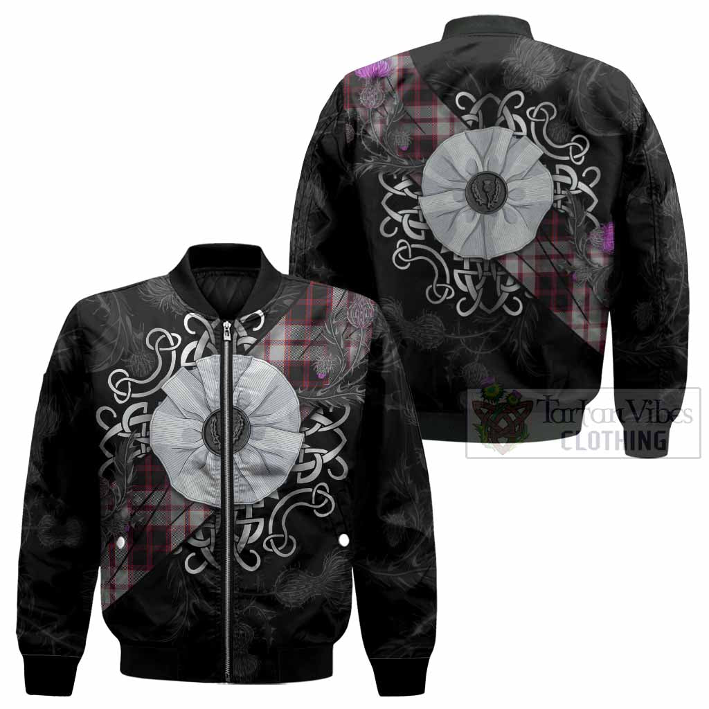 MacPherson (McPherson) Tartan Bomber Jacket Jacobite White Rose - Tartan Vibes Clothing